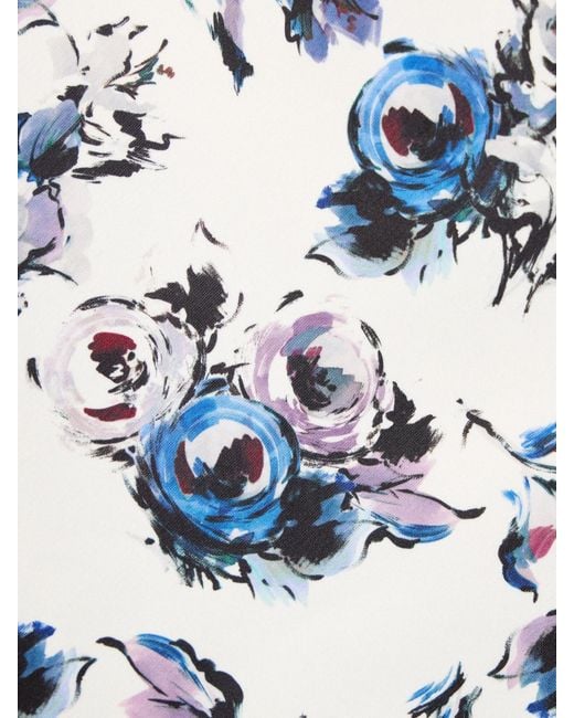 Emilia Wickstead White Laelia Genzianella Strapless Floral-Print Duchesse-Satin Midi Dress
