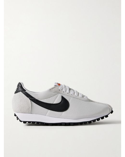 Nike White Ld-1000 Leather And Brushed Suede-Trimmed Mesh Sneakers