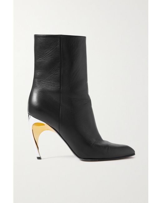 Alexander McQueen Armadillo Leather Ankle Boots in Black | Lyst