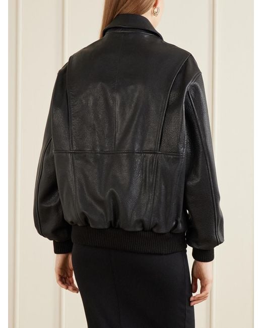 Nour Hammour Black Toyen Leather Jacket