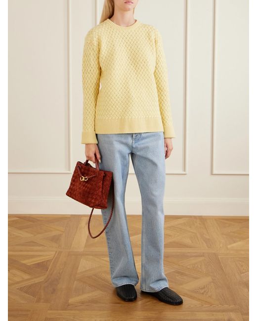 Bottega Veneta Red Andiamo Small Intrecciato Suede Shoulder Bag