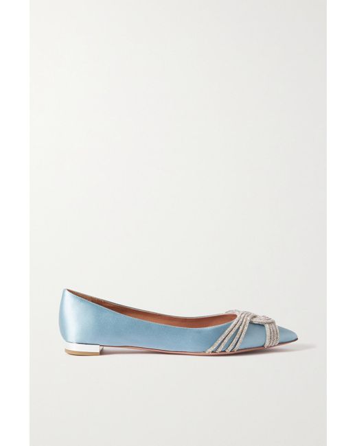 satin pointed toe flats