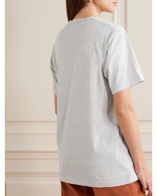 Sporty & Rich White Ny Health Club Printed Cotton-Jersey T-Shirt