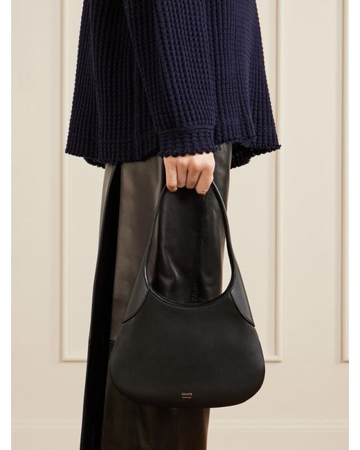 Khaite Black Joan Small Leather Shoulder Bag