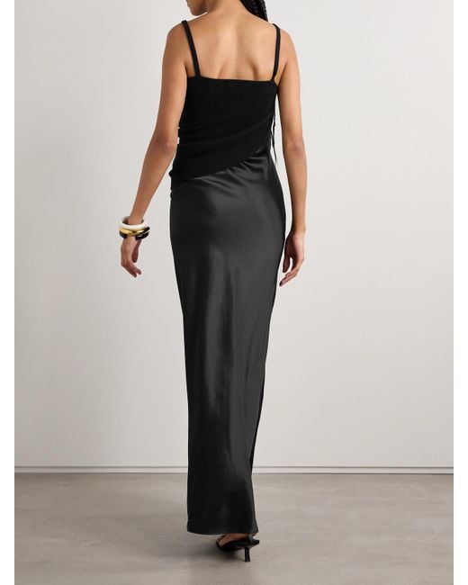 Robe Longue En Cachemire Et En Satin De Soie À Découpes Et À Nœuds Christopher Esber en coloris Black