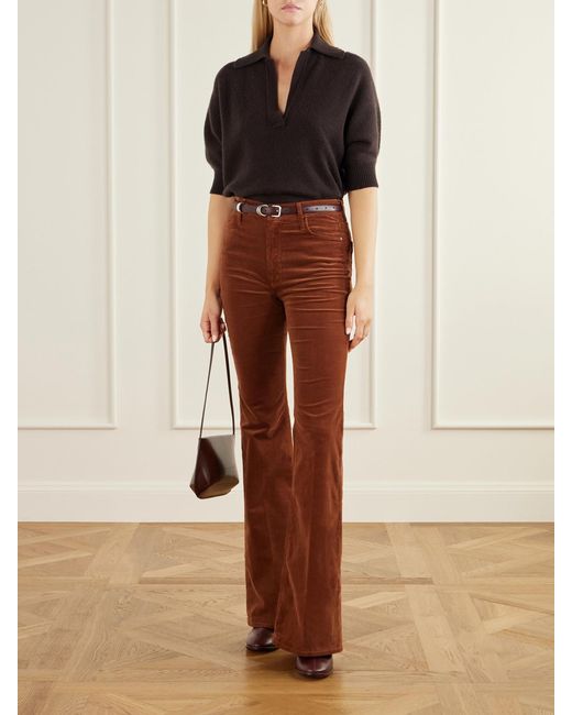 Mother Brown The Doozy Cotton-Blend Corduroy Flared Pants