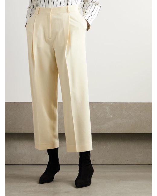 Pantalon Large En Crêpe À Plis Totême  en coloris Natural