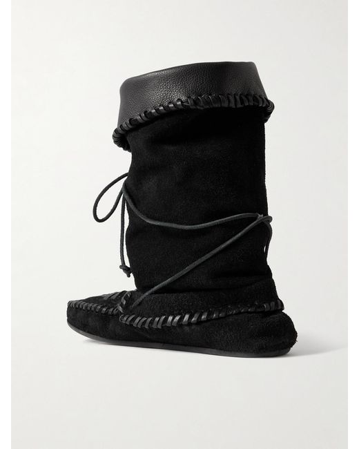 Isabel Marant Black Winki Tasseled Whipstitched Suede Boots