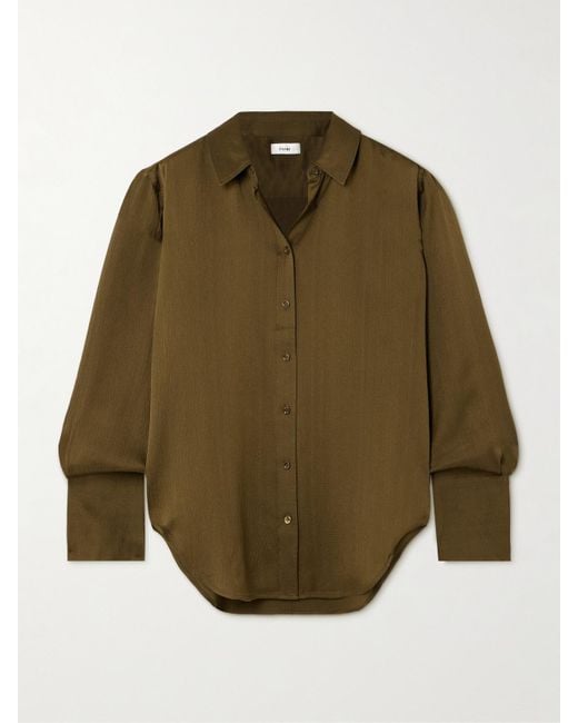 FRAME Green The Standard Silk Shirt