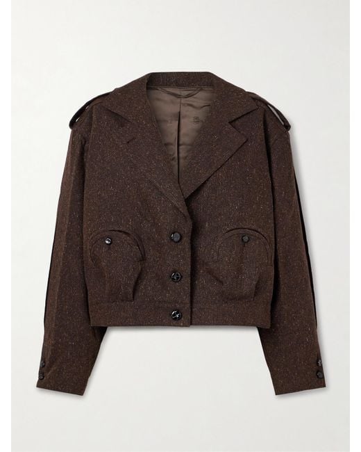 Blazé Milano Brown Kiso Wool-Blend Canvas Jacket