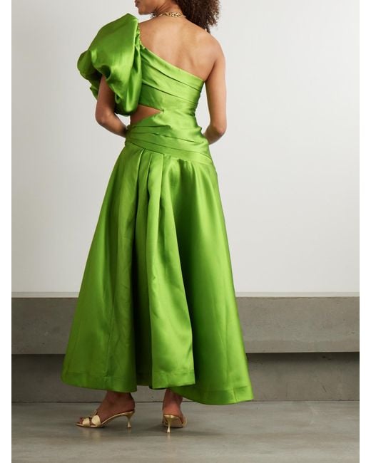 ワンピースその他 ALEMAIS Women Dresses 4251D Green ALÉMAIS Sam Pauletto Aquatica One-Shoulder Gathered Printed
