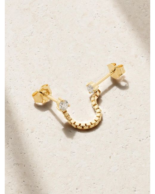 STONE AND STRAND Natural Block Chain 14-Karat Diamond Single Earring