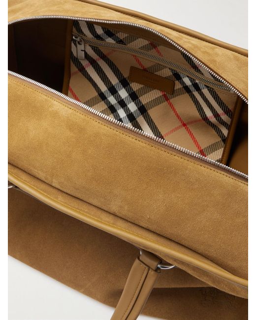 Burberry Natural Weekender Aus Veloursleder Mit Lederbesätzen