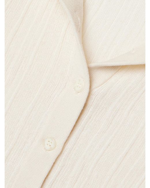 A.L.C. Natural Fisher Ribbed Cotton-Blend Top