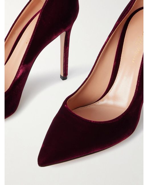 Gianvito Rossi Purple Gianvito 105 Velvet Pumps