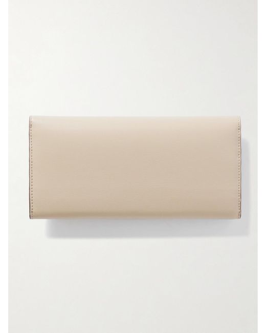 Totême  Natural T-Lock Textured-Leather Wallet