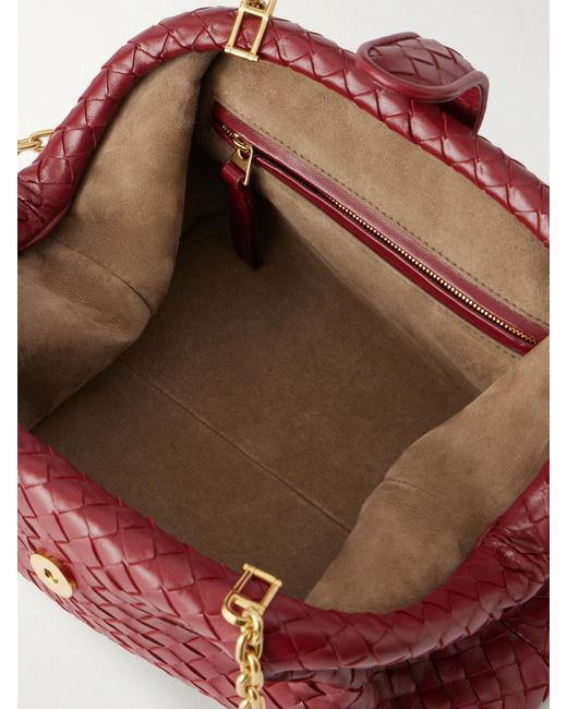 Bottega Veneta Red Lauren 1980 Intrecciato Leather Clutch Bag