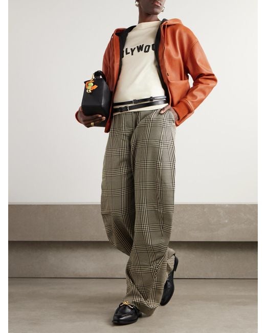 Loewe Orange Hooded Draped Leather Jacket