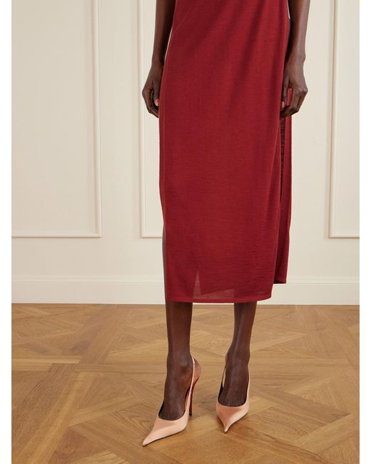 Saint Laurent Pink Deroche Slingback-Pumps Aus Satin