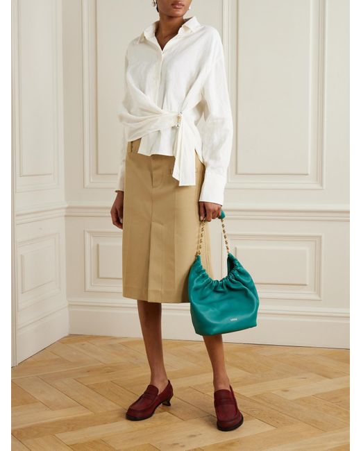 J.W. Anderson Natural Hemd Aus Voile Mit Falten Und Verzierung