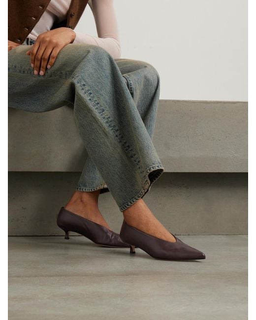 Aeyde Brown Clara Leather Pumps