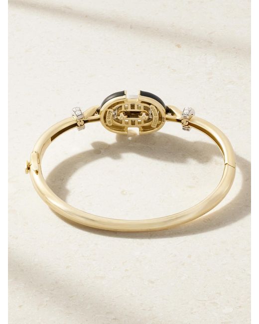 David Webb Natural Unity 18-Karat And Platinum, Diamond And Enamel Bracelet
