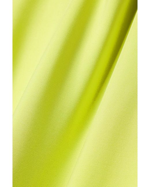 Et Ochs Green Net Sustain One-Shoulder Cutout Stretch-Jersey Gown