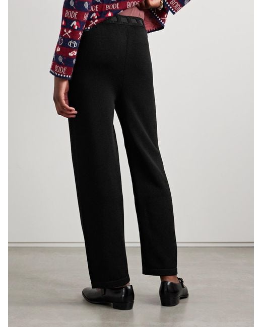 Bode Black Johnny Cotton Straight-Leg Pants