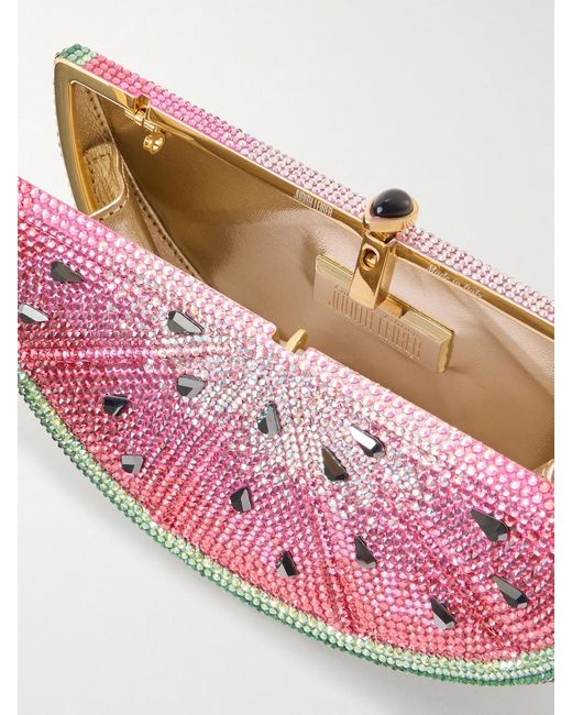 Judith Leiber Pink Watermelon Slice Crystal-Embellished-Tone Clutch