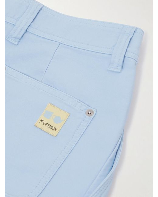 J.W. Anderson Blue Barrel-Hose Aus Baumwoll-Twill Mit Falten