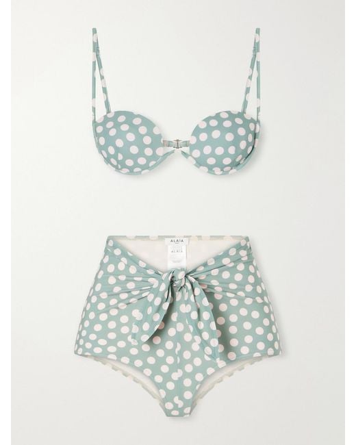 Alaïa Blue Polka-Dot Bikini