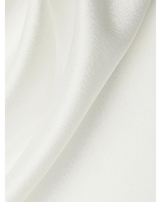 Rasario White Lace-Up Duchesse-Satin Midi Dress