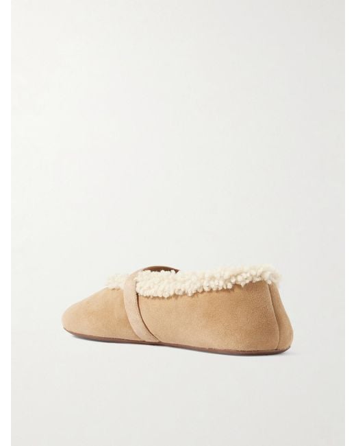 Alaïa Natural Shearling Ballet Flats