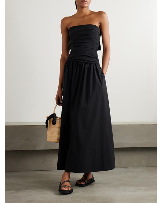 St. Agni Black Trägerloses Maxikleid Aus Einer Baumwollmischung