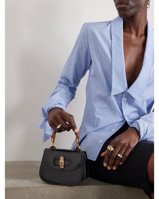 Gucci Black Bamboo 1947 Leather Shoulder Bag