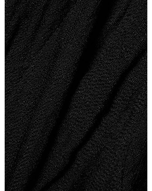 Lisa Marie Fernandez Black Cropped Tie-Front Linen-Blend Gauze Top