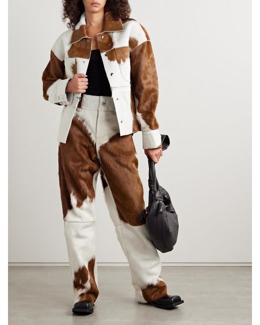 CORDOVA Brown Highlands Convertible Paneled Calf Hair Jacket