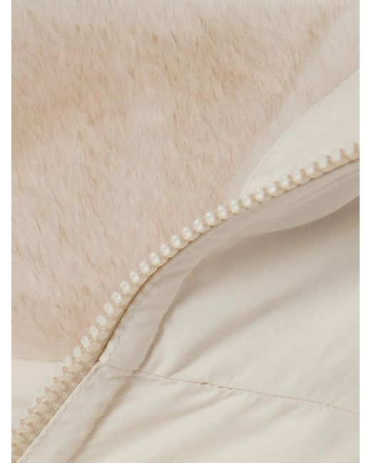 Moncler Natural Pervenche Convertible Plush-Trimmed Shell Down Jacket