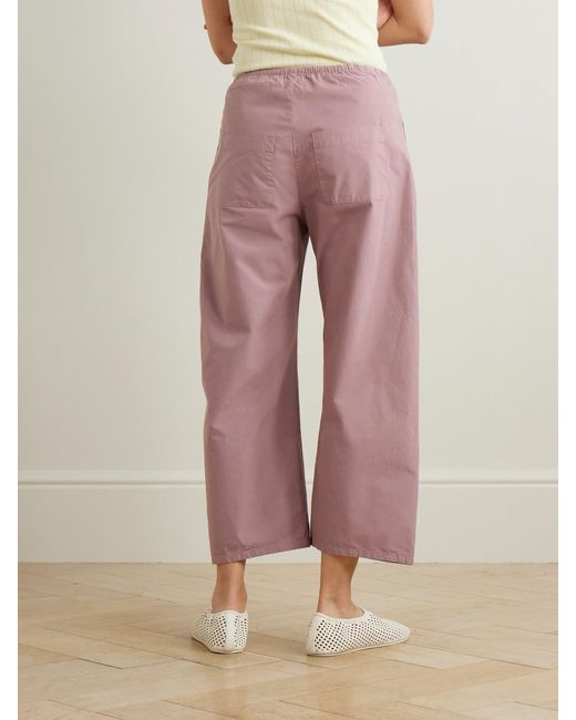 Leset Pink Kyoto Cotton-Poplin Low-Rise Wide-Leg Pants