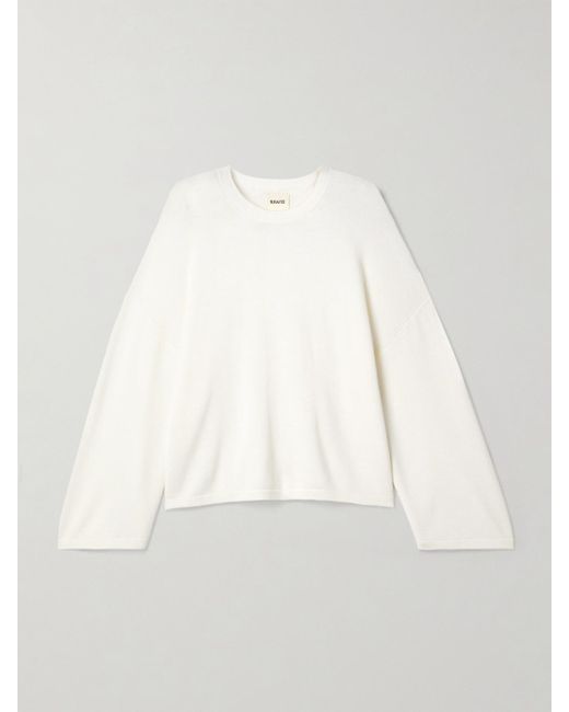 Khaite White Darcy Pullover Aus Merinowolle