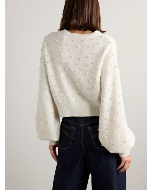 Zimmermann Natural Crush Cardigan Aus Einer Alpakawollmischung Mit Kunstperlen