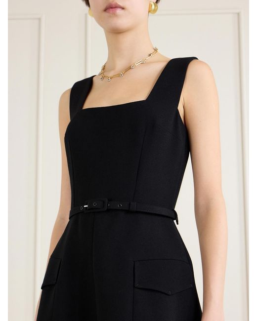 Emilia Wickstead Blue Petra Wool Crepe Dress