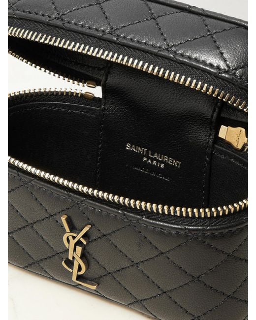 Saint Laurent Black Gaby Vanity Micro Quilted Leather Shoulder Bag