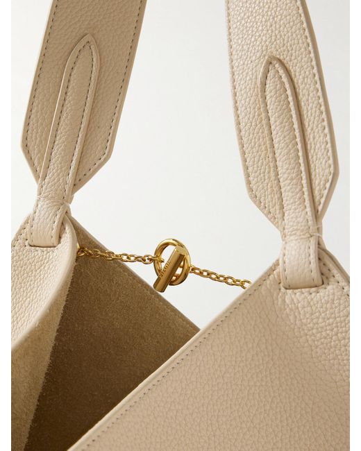 Khaite Natural Lotus Small Textured-Leather Tote