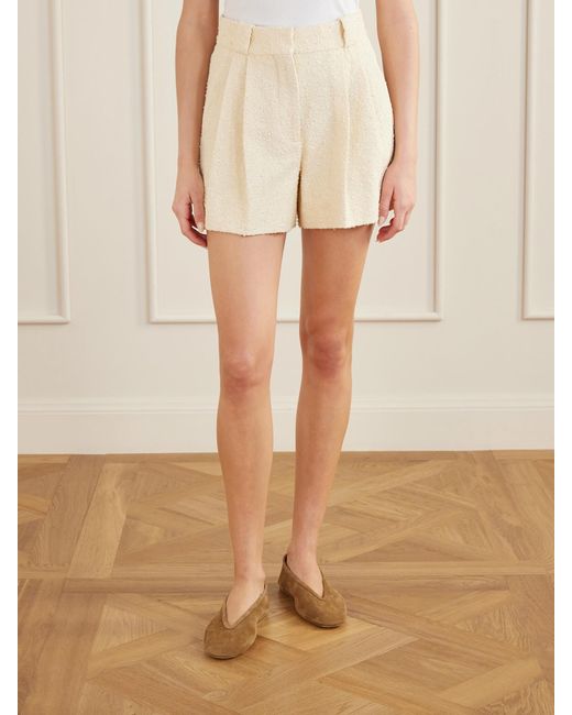 Blazé Milano Natural Orinda Cotton-Blend Tweed Shorts