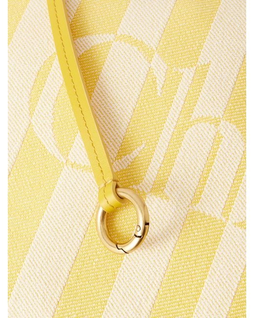 Chloé Yellow Striped Leather-Trimmed Shoulder Bag