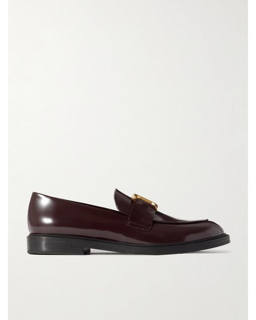 Chloé Red Marcie Loafers Aus Leder Mit Verzierungen