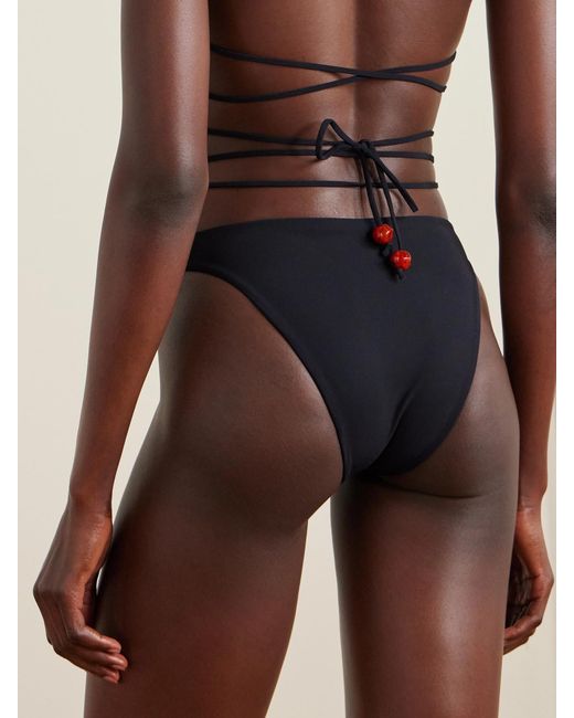 Magda Butrym Black Bead-Embellished Bikini Briefs