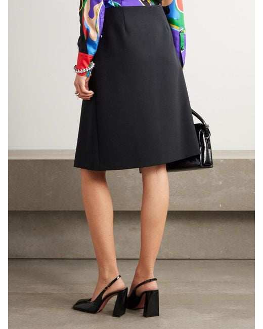 スカート Emilio Pucci Black Cady Wrap Skirt With Button Closure Wrap Skirt – PUCCI Online Store