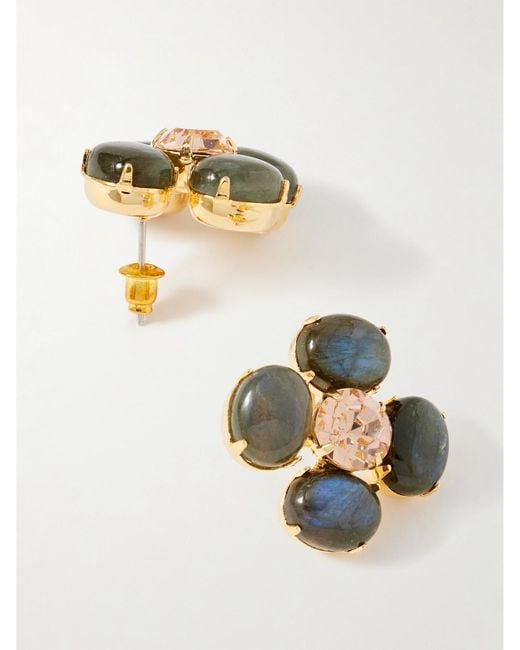 Jennifer Behr Metallic Quinn-Plated Labradorite And Crystal Earrings